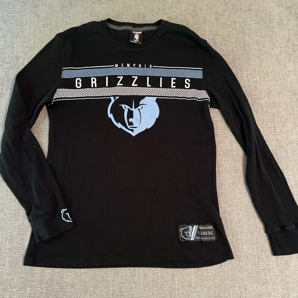 UNK NBA Memphis Grizzlies Waffle Knit Long Sleeve Shirt SZ Medium Navy Blue